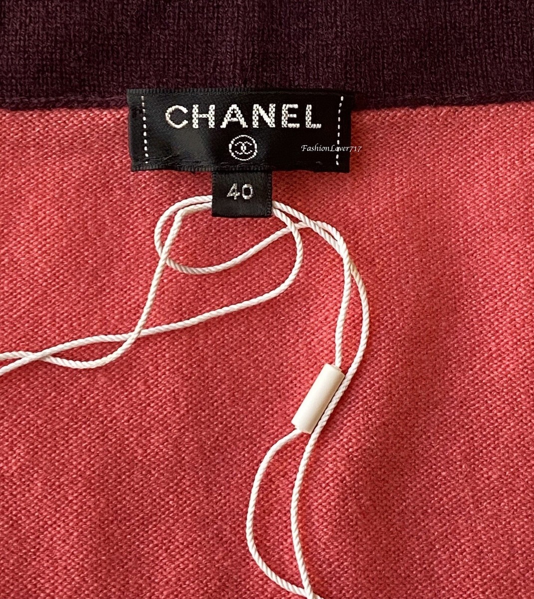 NWT 20A CHANEL PINK PLUM CASHMERE KNIT CC CROP TOP 40 | eBay