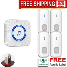 Best wireless door bells for home,LIKEPAI white classic cordless doorbell set.