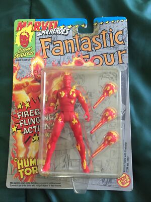 Marvel Super Heroes Fantastic Four Human Torch Fireball Flinging Action NIP 1992