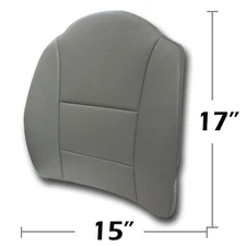 IGGEE 15"X17" S.LEATHER LUMBAR SUPPORT BACK CUSHION FOR ALL PURPOSE GREY