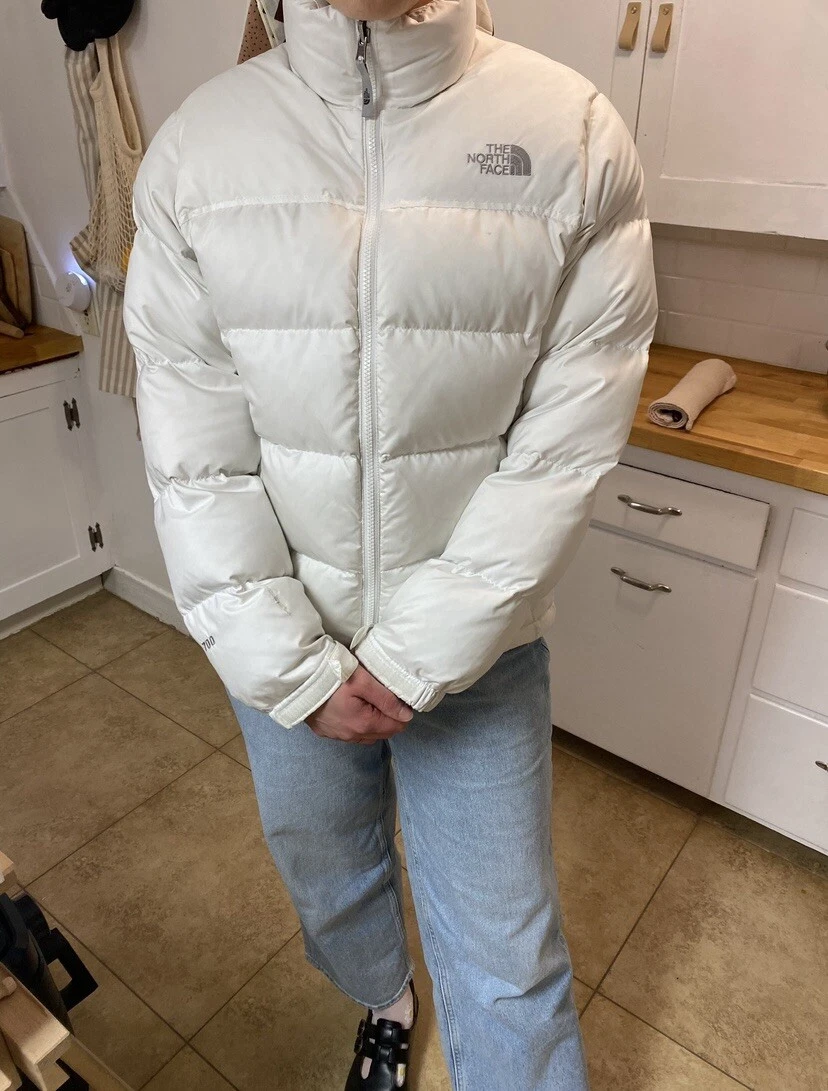 white north face bubble coat