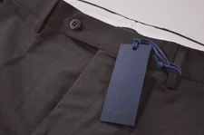 Zanella NWT Dress Pants Size 34 In Solid Dark Brown Wool Devon 