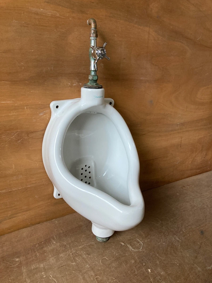 Vtg Mid Century Industrial White Porcelain Small Egg Urinal Standard 315-22E