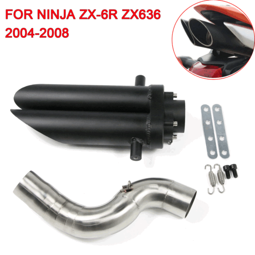 Slip Middle Exhaust System Link Pipe For Kawasaki Ninja ZX-6R ZX6R ZX636 2004-08