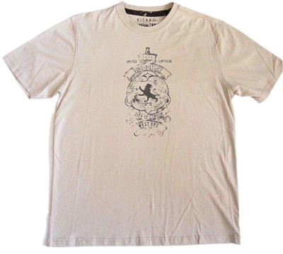 KITARO Soho District Herren rundhals T-Shirt pebble Shirt in Übergröße 
