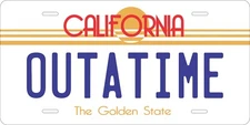 OUTATIME Movie License Plate Personalized Custom Auto Bike Motorcycle Moped Tag