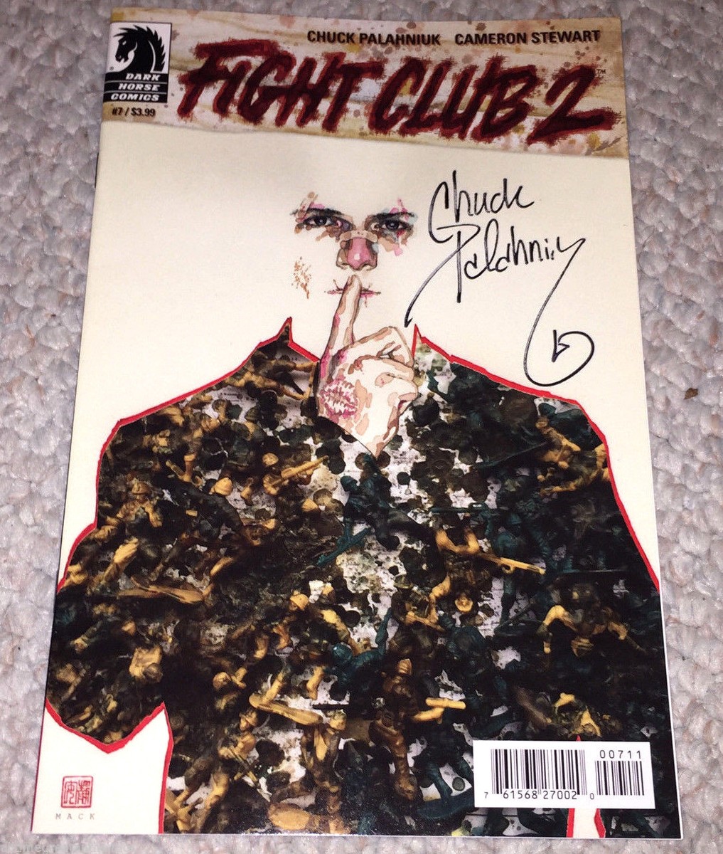 Fight club Chuck Palaphiuk サイン入 CHUCK PALAHNIUK FIGHT CLUB SIGNED AUTOGRAPHED CUSTOM ART