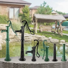 VEVOR Black/Green Hand Water Pump/Stand Heavy Duty Cast Iron Garden Pitcher Pump