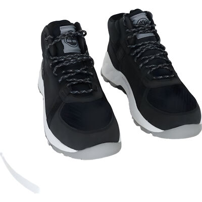 Timberland Men's Solar Wave Black Mid-Height Mesh Sneakers 10M (44 EU)