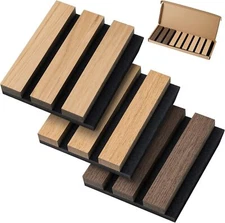 [] Wood Slat Wall Panel Fluted Wall Panels Wood Wall 6” × 5”× 0.8” Sample Pack