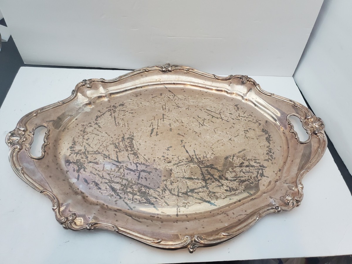 Gorham Chantilly Silver Plated Tray Handled Older YC1397/1