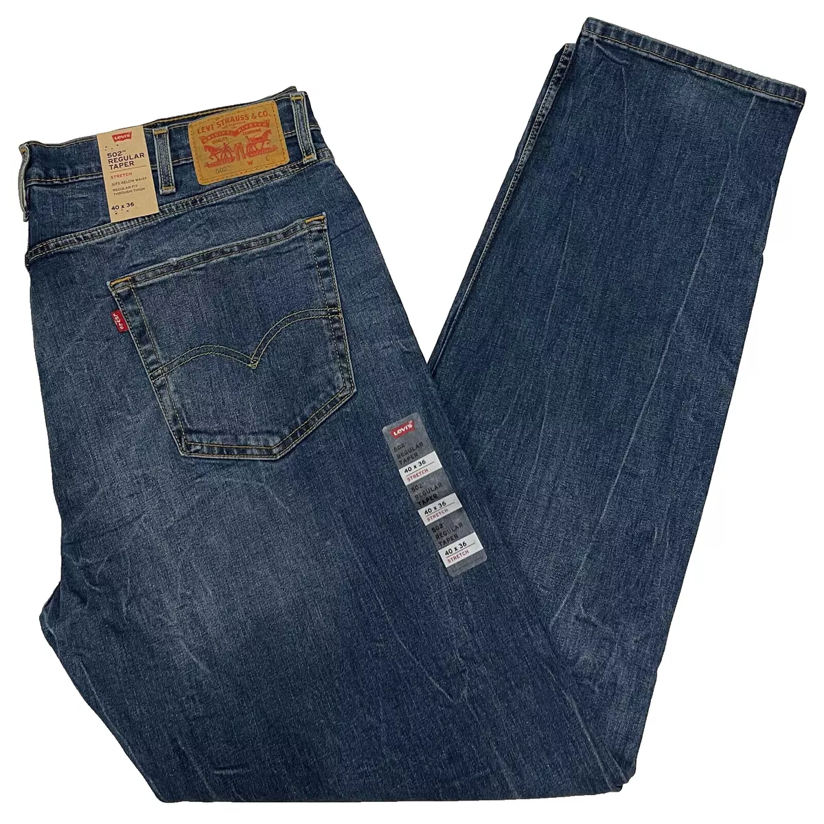 Levis 502 Regular Taper Stretch Mens Jeans W40L36 Levi 40X36 Blue