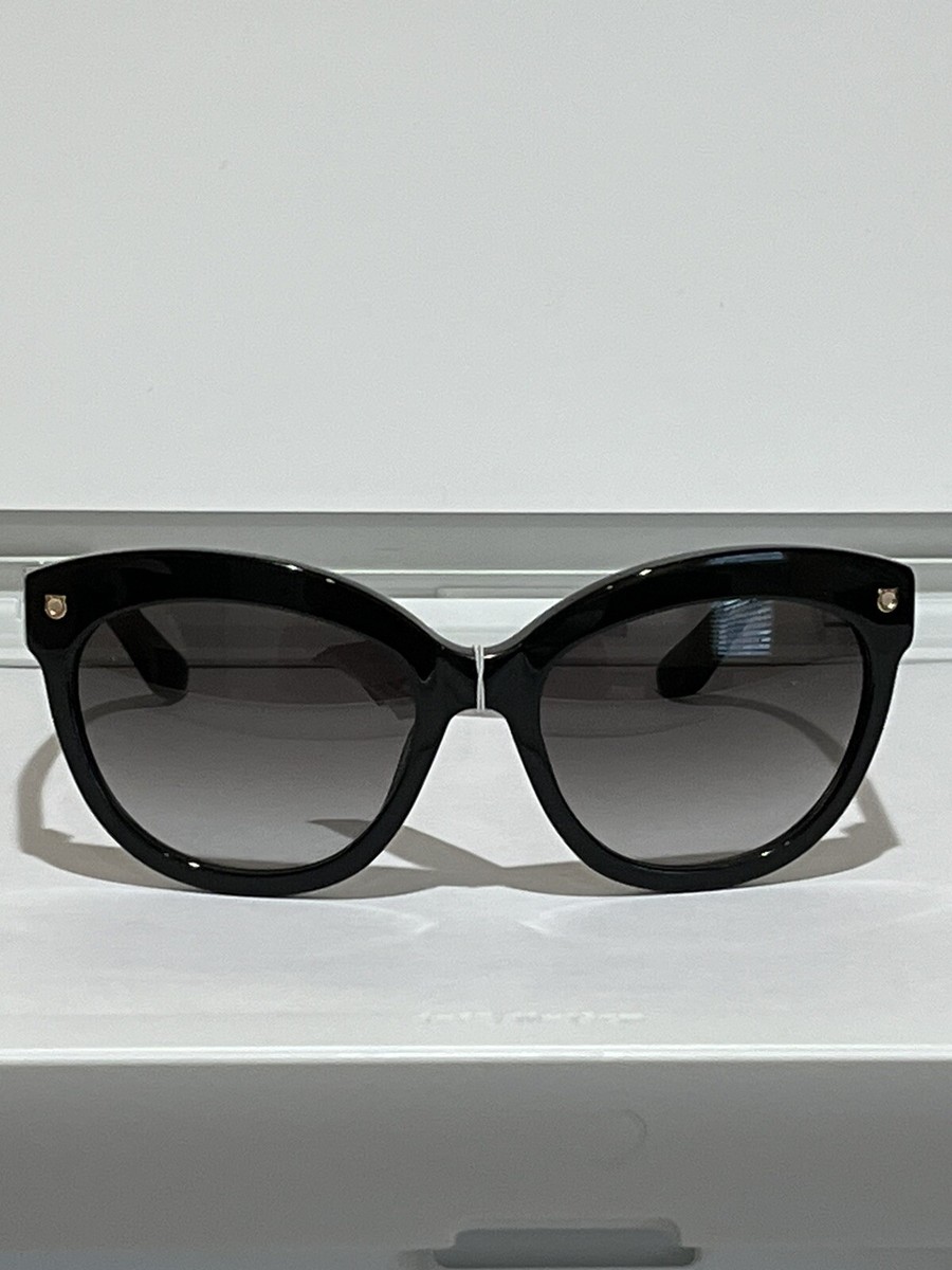 SALVATORE FERRAGAMO Black Tortoise Cat Eye 55-18-135 w  display picture 1