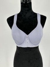 NEW Breezies Women  s 32C Floral Stripe Seamless Underwire T-Shirt Bra Wisteria  