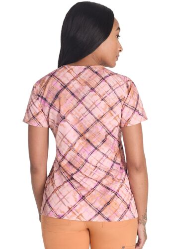 Blusa Médica Estampada Dickies Estampados Cuello en V DK667 PBPD Pintura a Cuadros Envío Gratuito - Imagen 2 de 8