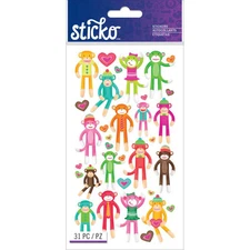 Scrapbooking Stickers Sticko Crafts Sock Monkey Monkeys Dressed Up Stuffed More