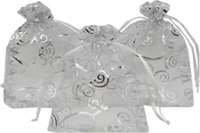 Ankirol Sheer Organza Favor Bags 6x8 For Wedding Baby Shower Cometics -25  Bags
