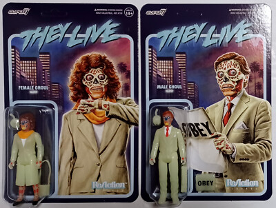 THEY LIVE Female + Male Ghoul (GITD) Super7 - Reaction - 10 cm / 3 3/4''