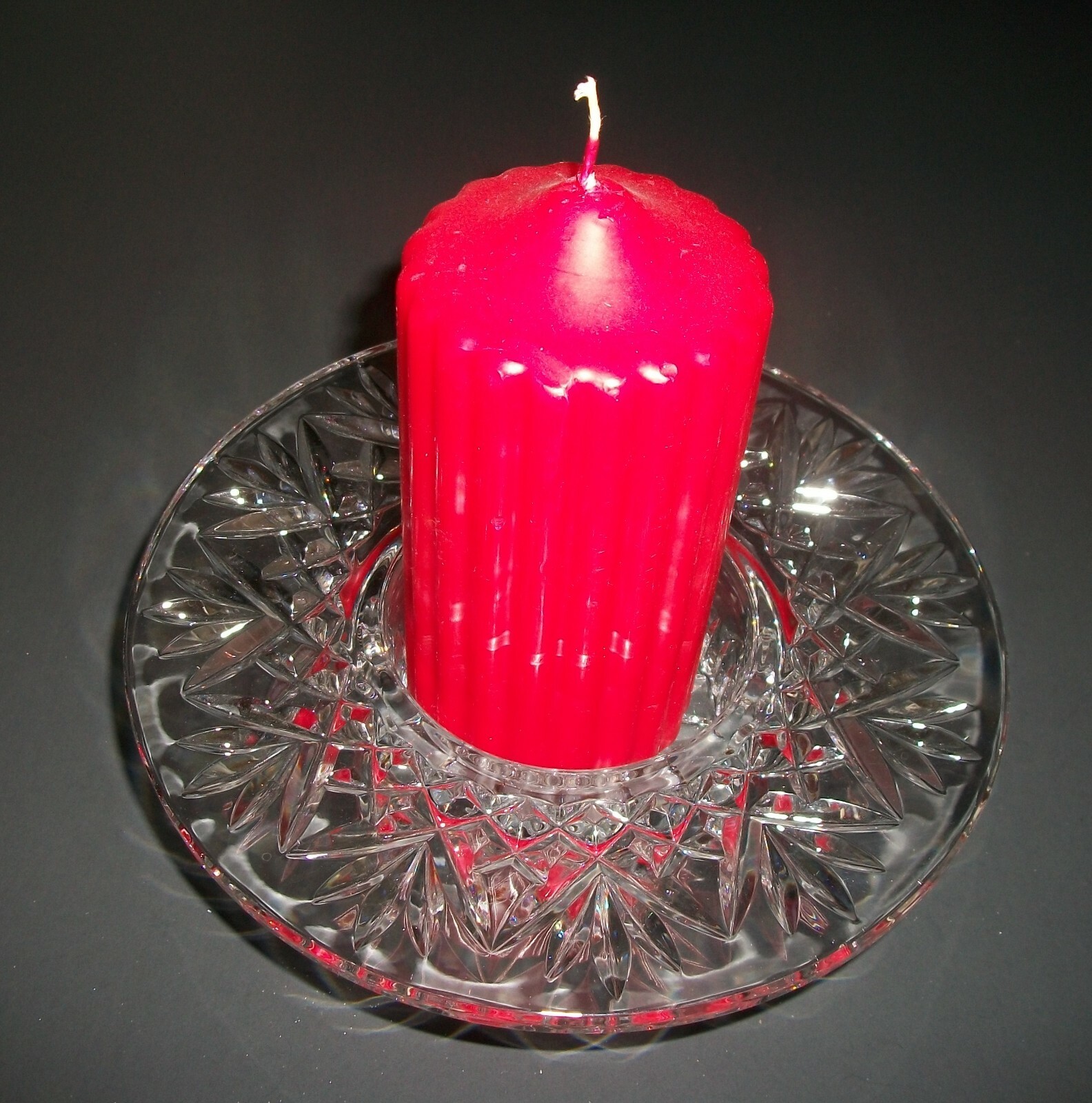 Vintage Waterford Crystal Bethany Large 8" Pillar Candle Holder eBay