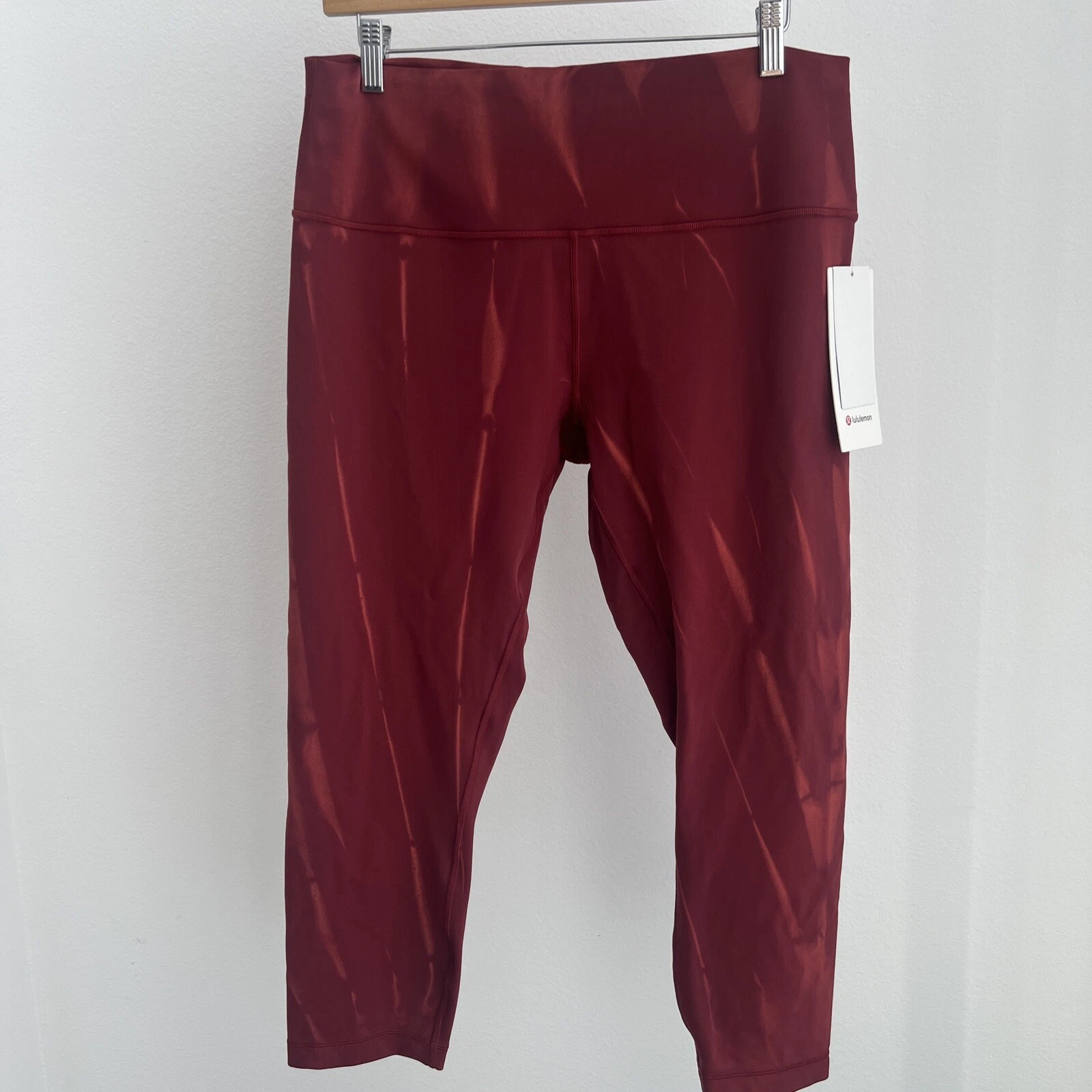 Lululemon Wunder Train HR Crop 23" *Fade NWT Size 14 Merlot Dye SRM1 High Rise