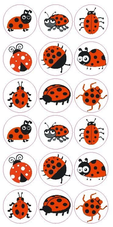 Cute Ladybug Stickers Labels Decals CRAFTS Teachers SCHOOLS Made In USA #D124