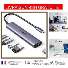 Hub USB C UGREEN 5-en-1 HDMI 4K PD 100W pour MacBook iPad PC Portable Galaxy