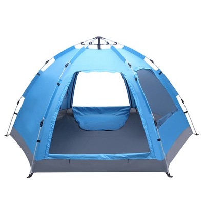 3-4 Person Automatic Pop Up Tent Waterproof Blue Family Camping