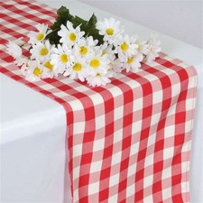 RedBuffalo Plaid GINGHAM POLYESTER TABLE RUNNERS 14x108" Wedding Party Catering