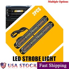 2-20pcs Grille Flush Surface Mount Strobe Lights White Amber Hazard Warning Kit