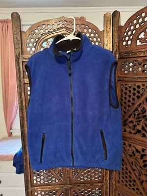 Vintage Timberline Colorado Mens Blue Fleece Zip Up Vest Size Large Made In USA