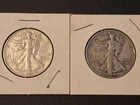 Lot (2) 1942-S & 45-P Walking Liberty Half Dollar Coins