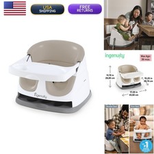 Ingenuity Baby Base 2-in-1 Booster Floor Seat Self-Storing Tray - Cashmere