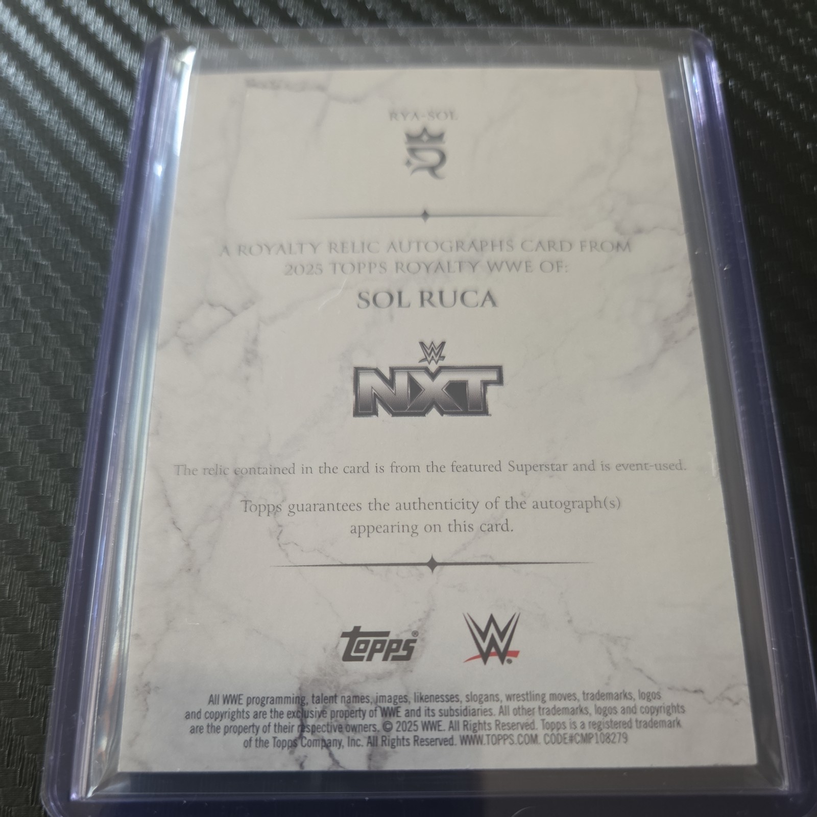 2025 Topps Royalty WWE Sol Ruca Relic Auto Autograph #88/99 view 2