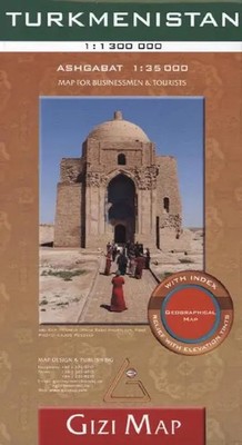 Gizi Map Turkmenistan, Geographical Map (Land-)Karte Colour-print. Folded