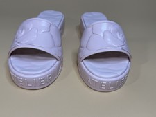VALENTINO GARAVANI Atelier Floral Rubber Slides Rose Quartz EU 40 US 10 Org $490