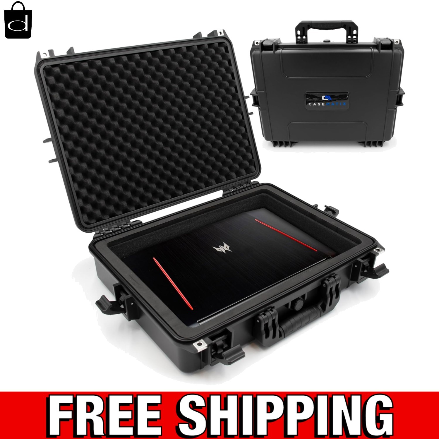 Lightweight Waterproof Hard Case for 15.6-17.3" Gaming Lapto