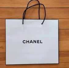 Chanel Classic White Black    Shopping Gift Bag Bougee Chic Classic New 
