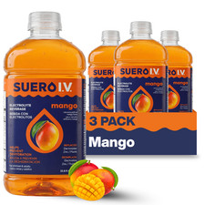 Suero I.V. Electrolyte Drink, Mango Flavor 33.8  fl  oz   Hydrate 3-Pack 