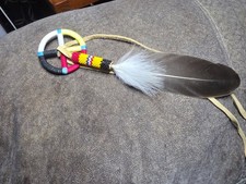 Native American Choctaw Beaded Feather. Marine Combat Action Ribbon.
