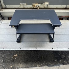 Posturite DeskRite 100 Black Sit-Stand Platform Desk Workstation 