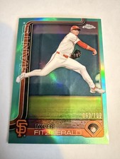 Tyler Fitzgerald 2025 Topps Chrome 30 Aqua Refractor 63/199