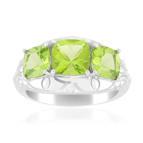 Cavill Peridot Ring 925 Sterlingsilber Rhodiniert 2,85Ct GrüN Damen-image
