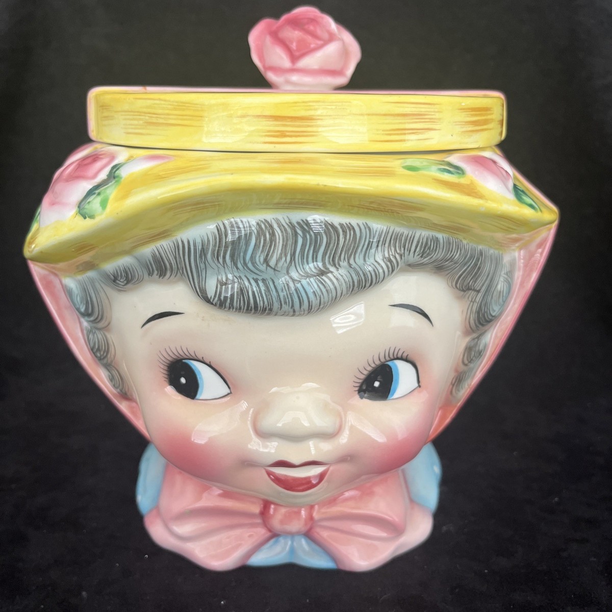 Vintage Lefton Miss Dainty Hand Painted Cookie Jar #040 - 1957