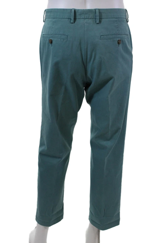The Men's Store at Bloomingdale's Mens Cotton Straight Pants Blue Size 32 - Image 3 of 4