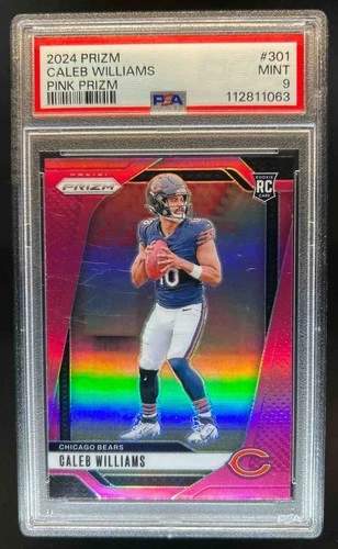 2024 Prizm Caleb Williams RC Pink Rookie #301 Bears PSA 9