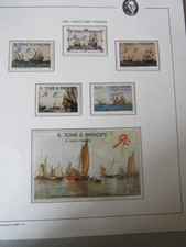 SAINT  TOME  &  PRINCIPE  SHIPS 1989  SET & S/S COLLECTION ON HINGLESS PAGES MNH
