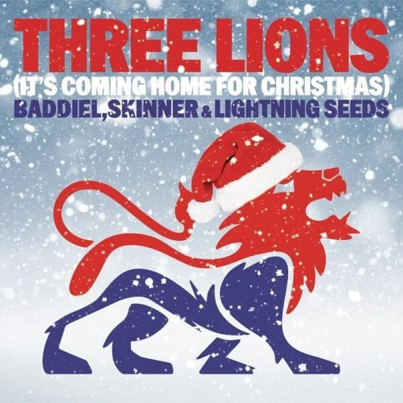 Baddiel & Skinner = Three Lions (It's Coming Home For Christmas =VINYL 7" SINGLE