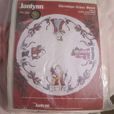 Vintage Janlynn Christmas Santa Tree Skirt Cross Stitch Kit 1988 40-73 44"