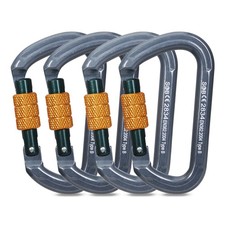 Auto Locking Climbing Carabiner Clips 4Pack 28KN Heavy Duty Asymmetrical Cara...