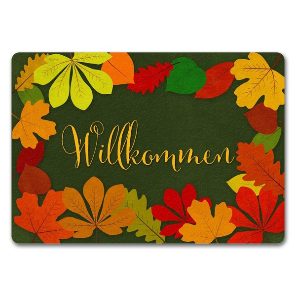 Willkommen Herbst FußMatte In 35X50 Cm Ohne Rand Mit Laubkranz-image